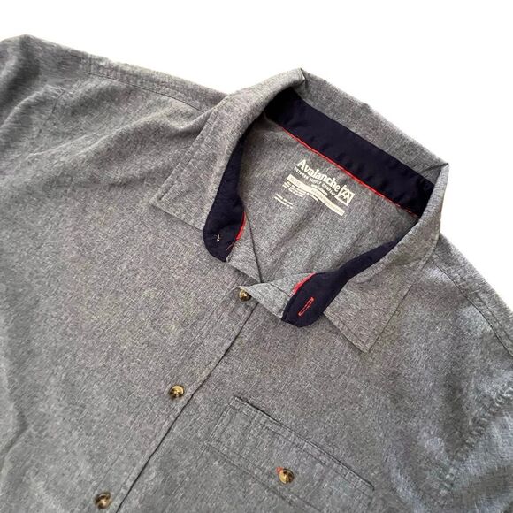 Avalanche‎ Outdoor Supply Co Button Up Men's XL Short Sleeve Blue-ish Gray - Picture 1 of 6